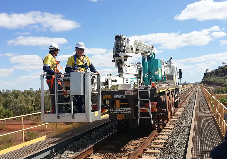 BGE engineers working on rail construction