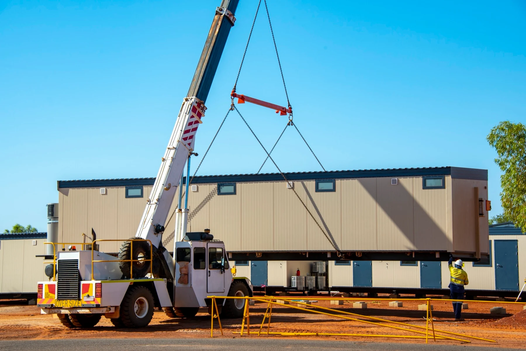 Modular mining infrastructure being installed at a remote Australian resources project